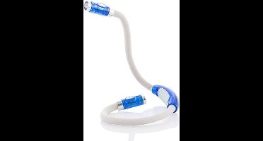 Leeslamp, 4 witte ledlichten, Rubber/Kabel/Polypropyleen, Blauw/Geestigheid, 2x AAA, Ø2 x 56 cm