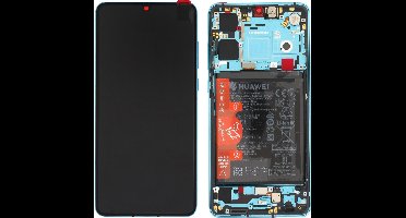Huawei P30 New Version Display/Beeldscherm + Batterij, Aurora Blue/Blauw, 02354HRH