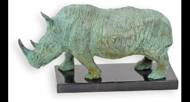 Bronzen beeld - Neushoorn - sculptuur - 16 cm hoog
