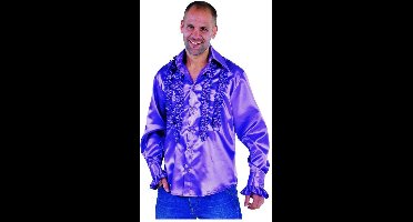Ruche blouse overhemd paars heren