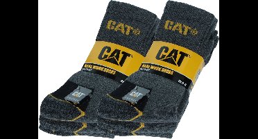 Caterpillar 6 Paar Werksokken Heren, Kuithoogte - Versterkt op Hiel en Teen - Katoen Grijs, 46-50
