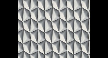 Mac Stopa Vliesbehang 3D blokje Grijs-Wit 32708-2
