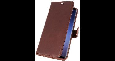 Mocca Rico Vitello Echt Leren Bookstyle Wallet Hoesje voor Samsung Galaxy S9 Plus