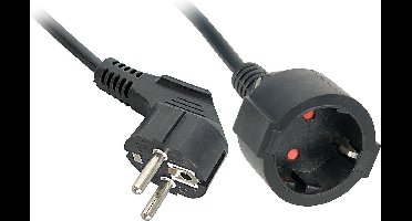LINDY 30245 Stroom Verlengkabel Zwart 5 m H05VV-F 3G 1,5 mm²