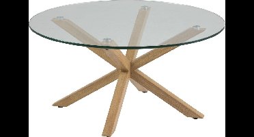 Giga Living Salontafel Harrie - Glas/Naturel - Ø82x40cm