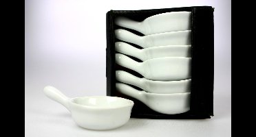 Cosy & Trendy Mini Aperopan - Porselein - Ø 6 cm x 2.5 cm - Wit - Set-6