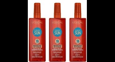 L’Oréal Sublime Sun Oil Spray – Factor 15 – 150 ml – 3 Stuks