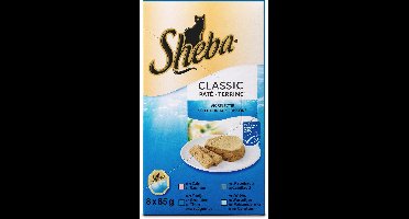 SHEBA® Classic Pate Multipack - Vis - kattenvoer - 8x 85g