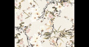 BLOEMEN EN VOGELS BEHANG | Botanisch & Dieren - meerkleurig beige groen - A.S. Création Michalsky 3