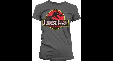 Jurassic Park Dames Tshirt -XL- Distressed Logo Zwart