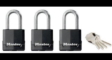 Master Lock M115EURTRILF - Set van 3 weersbestendige hangsloten