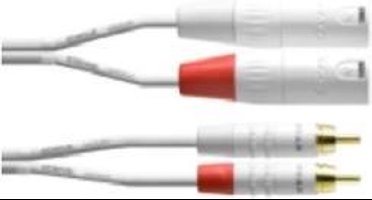 Cordial Audiokabel XLR m-Cinch 3,0m Rean stekker CFU 3 MC-SNOW - Audio kabel