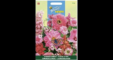 Zomerbloemen roze en rode tinten - set van 6 stuks
