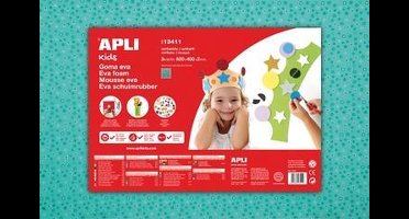 Apli Kids EVA Foam vellen 60 x 40 cm groen met bloemetjes - 3 vel