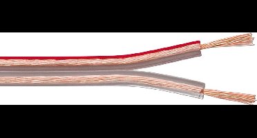 Luidspreker kabel (CCA) - 2x 0,75mm² / transparant - 30 meter