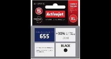 Activejet AH-655BR inkt (vervanging HP 655 CZ109AE; Premium; 20 ml; zwart)