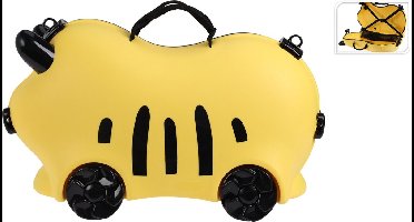Relaxwonen - Kinderkoffer - Geel - Op wieltjes - Extra stevig - maximaal 50kg