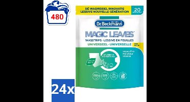 24 x Dr. Beckmann - Magic Leaves Universeel - Wasstrips - Witte en Gekleurde Was - 20 Wasbeurten - Wasstrips - Wasmiddel - Wasverzachter - Ecologisch Wassen - Milieuvriendelijk