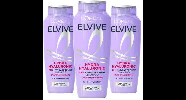 L'Oréal - Elvive Hydra Hyaluronic Shampoo - 3 x 250 ml - Voordeelverpakking