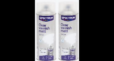 Spuitverf -2 stuks Spuitlak - Spuitbus - Blanke Lak MAT - Vernis - Sneldrogend - Transparant - Binnen & Buiten - 400ml per stuk