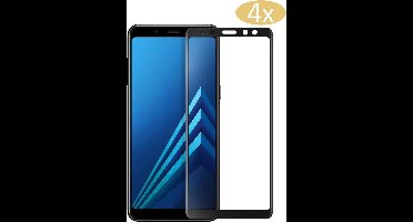 Screenprotector geschikt voor Samsung A8 2018 - Full Screen Protector Glas - 4 Stuks