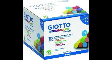 Giotto Box Of 100 Pcs Chalks Colored Ass. With Sleeves