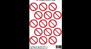 Pictogram sticker P001 - Verbodsteken - Ø 50mm - 15 stickers op 1 vel
