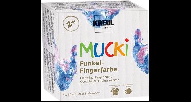 MUCKI Vingerverf set - 4x 150ml parelmoer kleuren - Dermatologisch getest, parabenenvrij & veganistisch