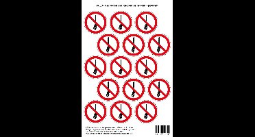 Pictogram sticker P030 - Verboden om knopen te maken - Ø 50mm - 15 stickers op 1 vel