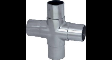 Kruisfitting 4 uitgangen 38,1 mm rvs mat