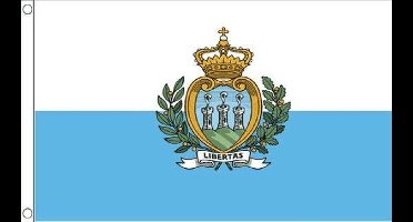 Scoby - San Marinese Vlag - San Marino Flag - San Marino - 90x150cm - Original Colors - Strong Quality - Inclusief Bevestigingsringen