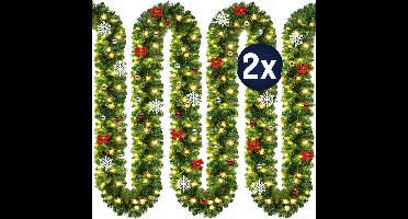 Casaria Guirlande - 2x5m 160 LED Warmwit Decoratie - Groen