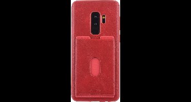 UNIQ Accessory Galaxy S9 Plus Kunstleer Backcover hoesje met portemonnee - Rood (G965)