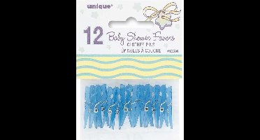 Wasknijpers Blauw 12 Stuks
