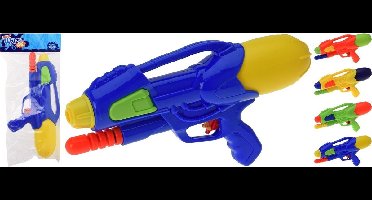 2x Waterpistolen/waterpistool groen van 30 cm met pomp kinderspeelgoed - waterspeelgoed van kunststof - waterpistolen met pomp
