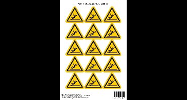 Pictogram sticker W011 - Glad oppervlak - Δ50mm - 15 stickers op 1 vel