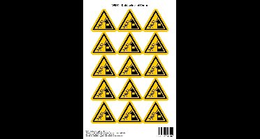 Pictogram sticker W040 - Daklawine - Δ50mm - 15 stickers op 1 vel