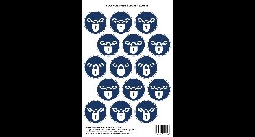 Pictogram sticker M028 - Gesloten houden - Ø50 mm - 15 stickers op 1 vel