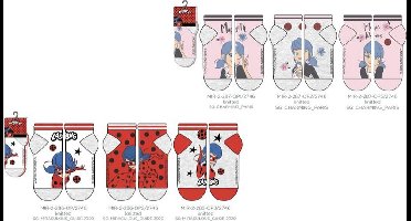 Miraculous Ladybug 6 pack meisjes sokken - 23 - 26