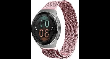 Bandje geschikt voor Huawei Watch GT 2e - Roségoud Milanese Band