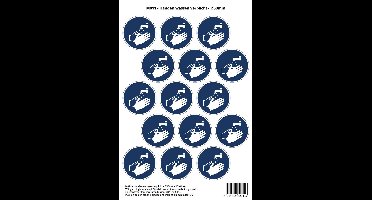 Pictogram sticker M011 - Handen wassen verplicht - 50 x 50mm - 15 stickers op 1 vel