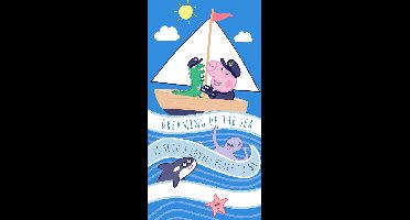 Carbotex Handdoek Peppa Pig Junior 70 X 140 Cm Katoen Blauw