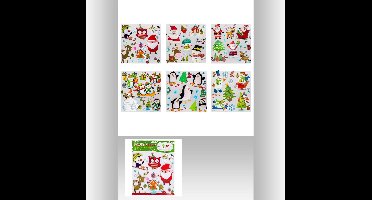 Set van 3 3 D raamstickers kerstmis - Set van 3 - Kerstdecoratie - Raam stickers - Kerstmis - Kerstman