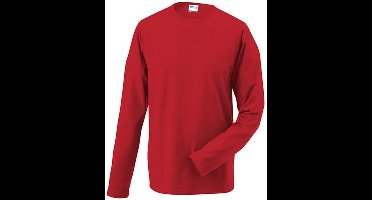 James and Nicholson - Unisex Lange Mouwen Elastisch T-Shirt (Rood)