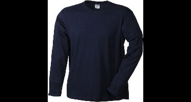 James and Nicholson - Heren Medium Lange Mouwen T-Shirt (Navy)