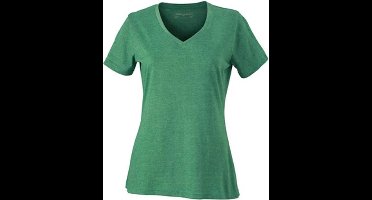 James and Nicholson Dames/dames Heather T-Shirt (Groene Melange)