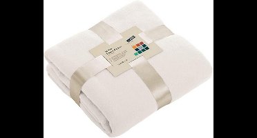 James and Nicholson Luxe Fleece Deken (Gebroken wit)
