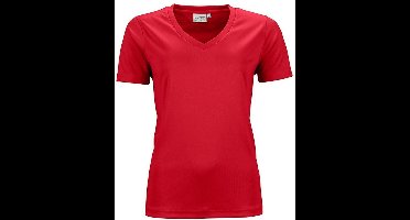 James and Nicholson Dames/dames Actief V Hals T-Shirt (Rood)