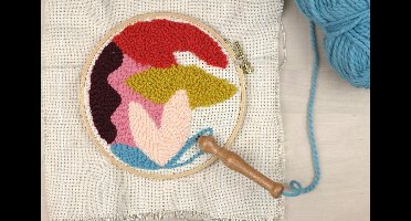 Graine Creative katoenen punch needle stof 25x25 cm borduurdoek.