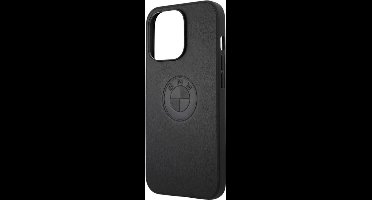 BMW Embossed Logo Leather Back Cover - Apple iPhone 13 Pro (6.1") - Zwart